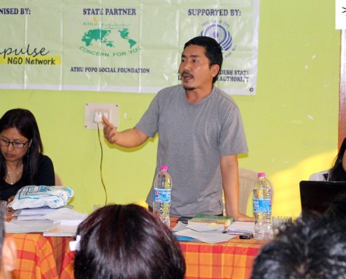 Advocate Sunil Mow, Chairman, Athupopo Social Foundation, at Impulse Paralegal Volunteer Training program, Arunachal Pradesh